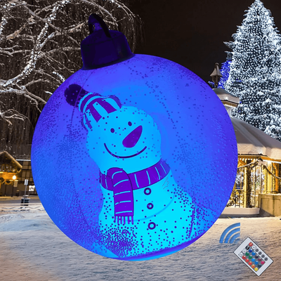 Inspire Essentials GlowOrb 60 Cm Giant Inflatable Christmas Ball With LED Lights Transparent Outdoor Ornament b With Light