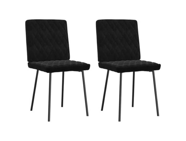 HEFZGDB Esszimmerstühle 2 STK. Schwarz Samt - Elegante Samtstühle mit Metall-Holz-Gestell für Esszimmer und Wohnbereich - Bequeme Polsterung - Robuste Stabilität