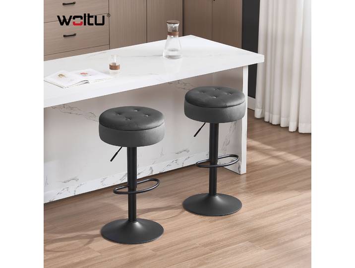 WOLTU 1PC Tabourets de bar réglables en hauteur 360 ° Chaise de Bar rotative avec dossier, tabouret de comptoir, tabourets de bistro pour cuisine et Pub