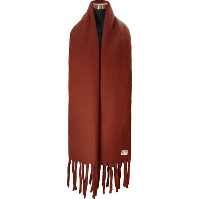 XXL-Schal CHILLOUTS "Govinda Scarf", Damen, braun (rust), Feinstrick, Kunstfaser, unifarben, Modetücher, mit eleganten Fransen