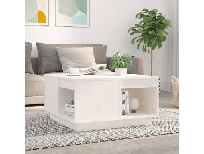 LeDivil-Table basse Blanc 60x61x32 5 cm Bois massif de pin - ALO7066689770774
