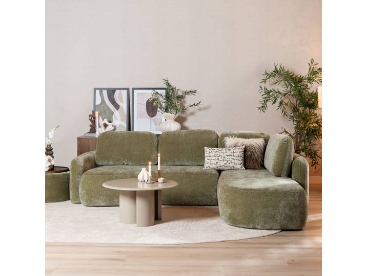 Bronx71 Ecksofa Vienna Chenille grün rechts
