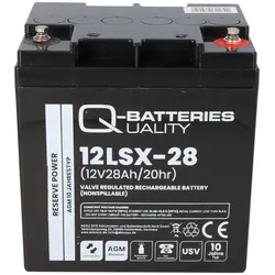 Q-Batteries 12LSX-28 12 V 28 Ah AGM 10-Jahres-Akku