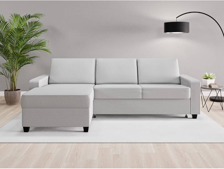 Ecksofa Nairobi Nr. 1 links - Grau (Lichtgrau) - Softwolle