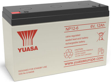 Yuasa NP12-6 VRLA Sealed Lead Acid Battery   1 Pack