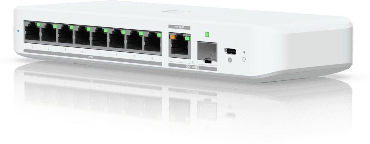 Ubiquiti UniFi Flex 2.5G 8-Port 2.5GbE Switch with 10G RJ45/SFP+ Combo Uplink - UK Plug