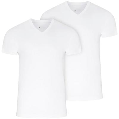 V-Shirt JOCKEY "American V-Neck Shirt", Herren, Gr. L, weiß, Single Jersey, Obermaterial: 100% Baumwolle, unifarben, bequem hüftbedeckend, V-Ausschnitt, Shirts, lockere Passform, flache Nähte, kurze Ärmel, weich