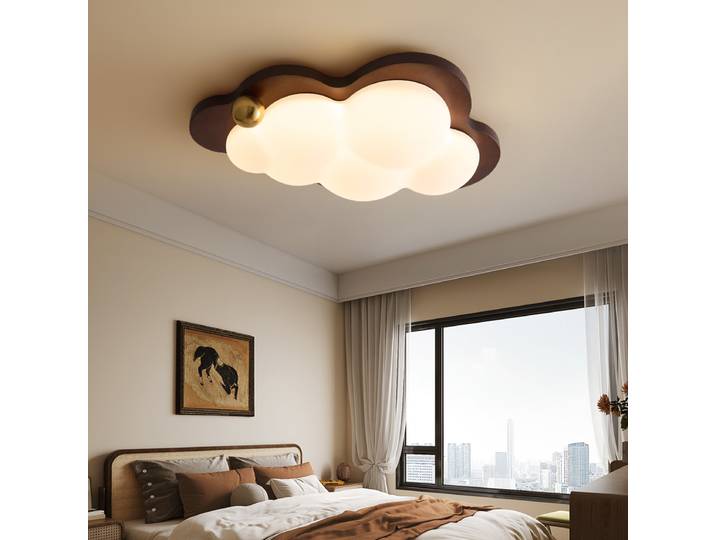 Vents simples plafonnier noyer papillon LED nordique chambre éclairage salon balcon lampe intérieure maison décoration intérieure lampe