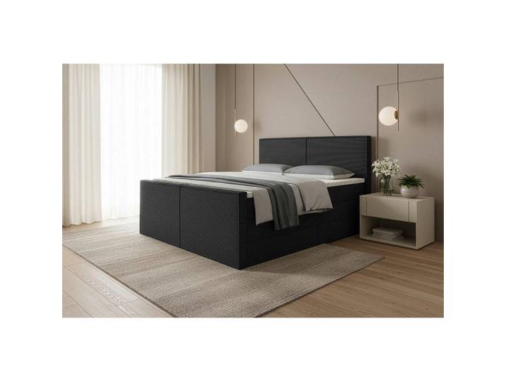 Boxspringbett Rodi Schwarz LF: 160x200 cm