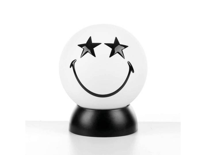 Kindertischleuchte 2001 Smiley, Weiß Hochglanz, Kunststoff, rund, 15x20x15 cm, Eec, ohne Chemie, Lampen & Leuchten, Innenbeleuchtung, Kinderzimmerlampen, Kindertischleuchten