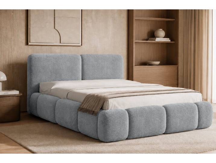 Kaiser Möbel Polsterbett mit Bettkasten, Stoff Coral, ABIK (Bettgestell mit Lattenrost), Bouclé-Stoff,Modernes Design,Soft-Loft-Stil,Japandi-Stil