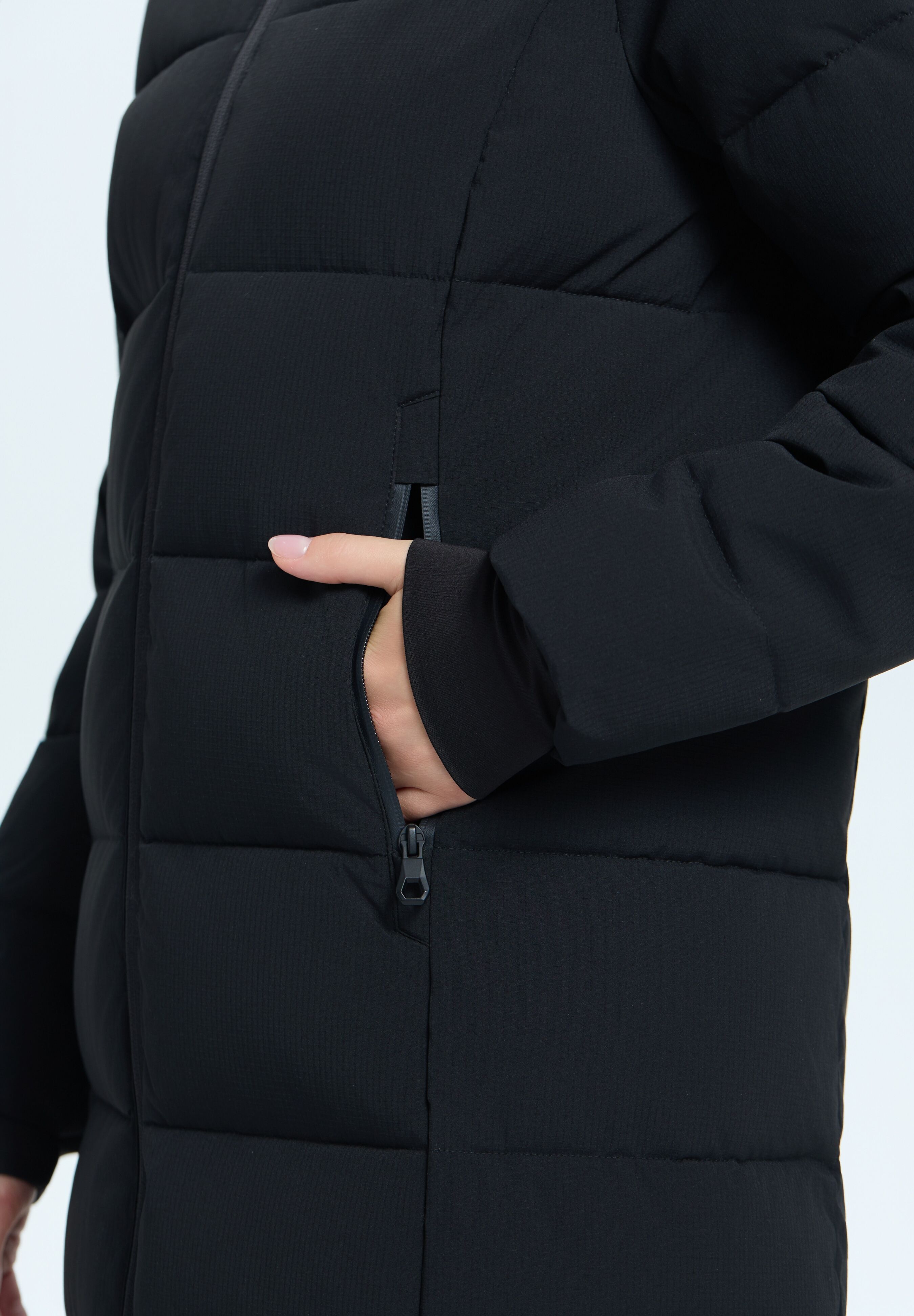 Steppmantel ICEPEAK "ICEPEAK BRILON", Damen, Gr. 44, basic schwarz, Obermaterial: 100% Polyester, Mäntel Steppmantel, wasserdicht, atmungsaktiv, wasserabweisend, in den Grössen 36 bis 48 basic schwarz 44