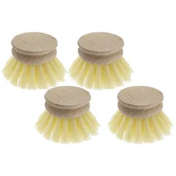 4er Set Spülbürstenkopf Ersatz Spülkopf Bürstenkopf Holz Natur Küche Ø 60mm