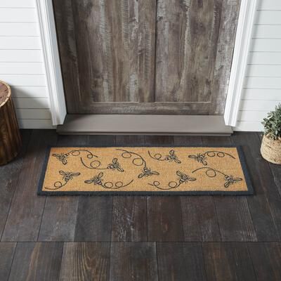 VHC Brands Buzzy Bees Coir Rug Rect 17x48