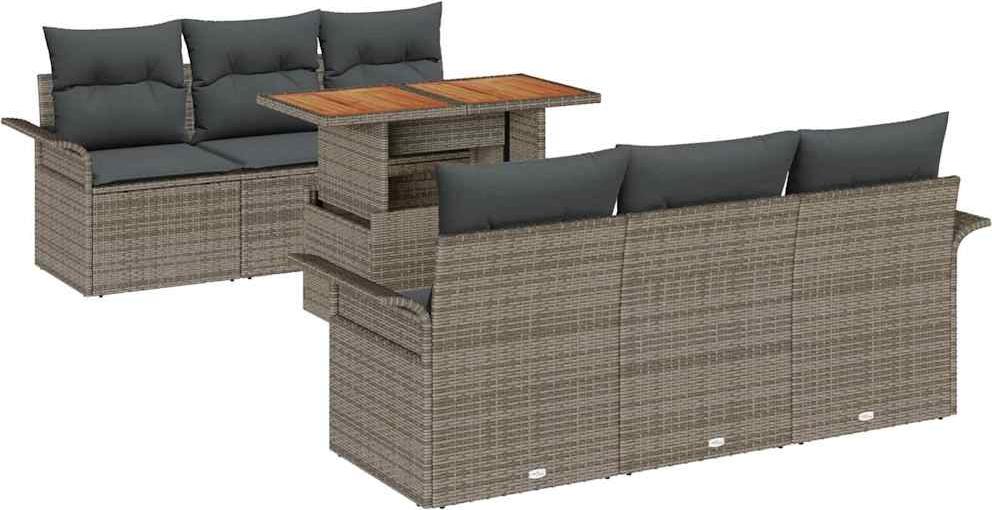 vidaXL Garten-Sofa-Set 7 stk. Grau