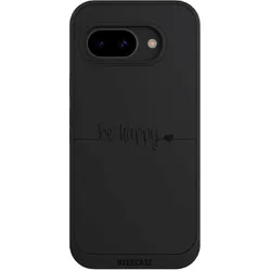 Nivocase Handyhülle für Google Pixel 9a Hülle NIVOpure Case Schwarz Glück Statement Motiv ohne Hintergrund (Google Pixel 9a), Smartphone Hülle, Schwarz
