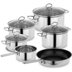 Kopf 6-teiliges Topfset Merkur Induktionstauglich, Pfannenset + Topfset, Silber