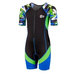 BECO Shorty Schwimmanzug Kinder 68 - blau/grün 92