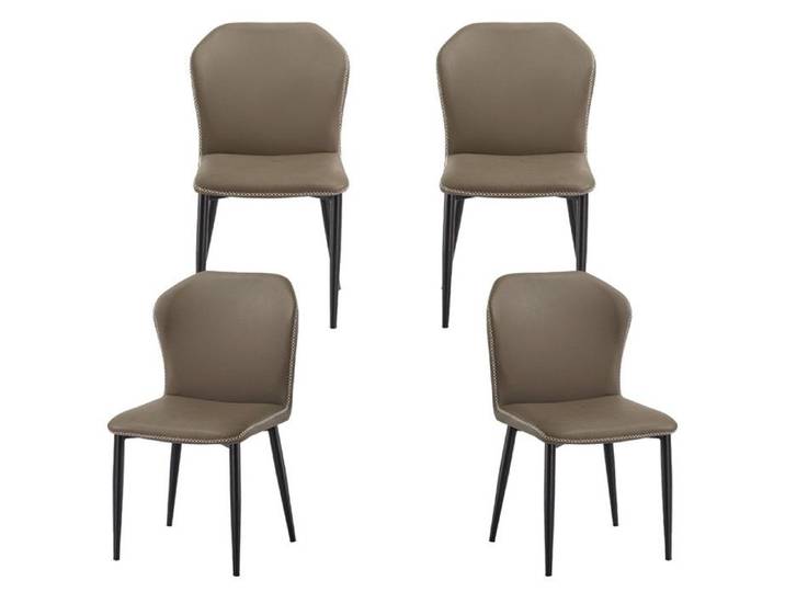 Lot 4 Chaises de Salle à Manger Assise Épaisse Dossier Incurvé Pieds en Acier Résistants Pratiques et Adaptées au Travail