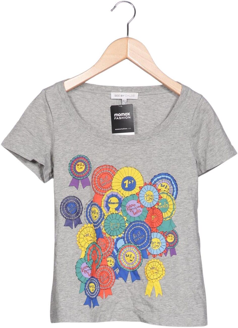 See by Chloe Damen T-Shirt, Grau, Gr. EU 34, Baumwolle - Second Hand