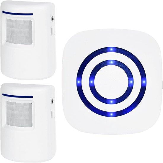 BORDEAG Draadloze Deur Sensor Alarm Melder met 36 Melodieën en 70 Meter Bereik - Wit