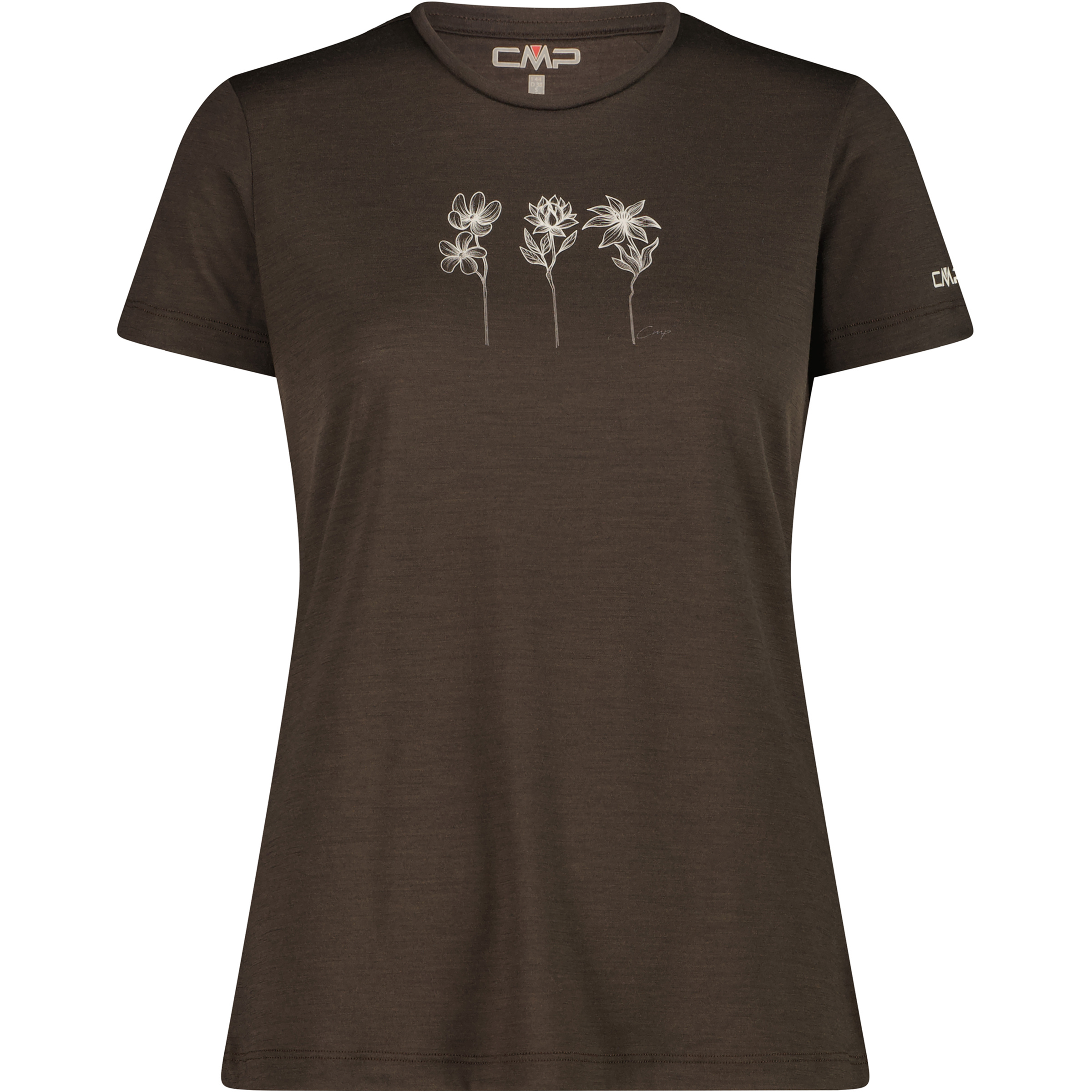 CMP Print Damen T-Shirts braun Größe M Trekking Hautfreundlich