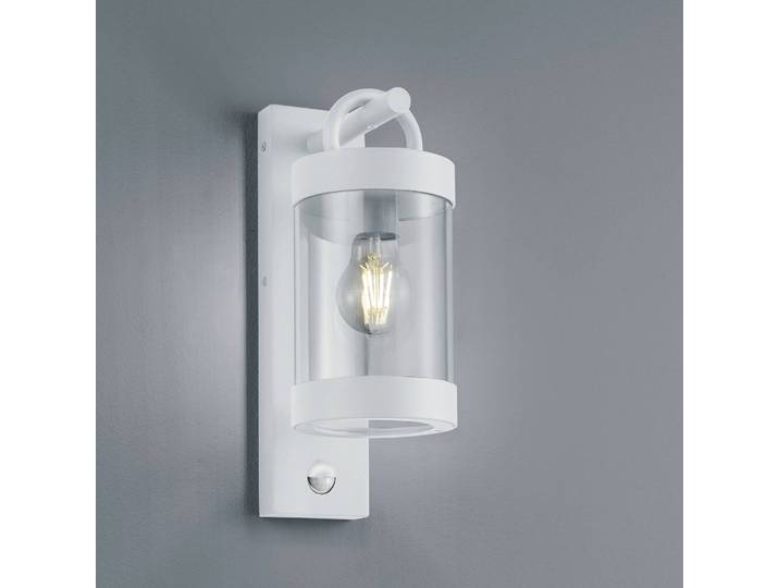 Trio Lighting Aussenwandleuchte mit Bewegungsmelder Sambesi, weiß / opal, Aluminium, Modern