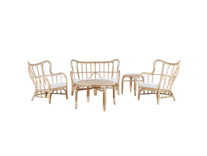 GARTENMÖBEL-SET 4-sitzer Rattan Beige Brindisi