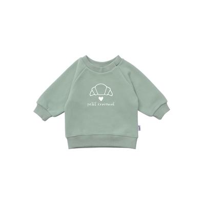 Sweatshirt LILIPUT "Petit Croissant", Mädchen, Gr. 62/68, grün, 80% Baumwolle, 20% Polyester, bedruckt, normal, Rundhals, Sweatshirts Sweatshirt, mit niedlichem Croissant-Print