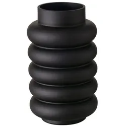 Boltze Vase Ribbo, 25 cm, Ø 15 cm, schwarz