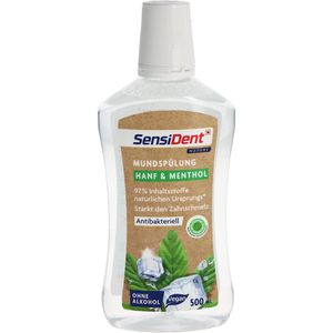 SensiDent Mundspülung Hanf & Menthol, ohne Alkohol, mit Fluorid, antibakteriell, 500ml
