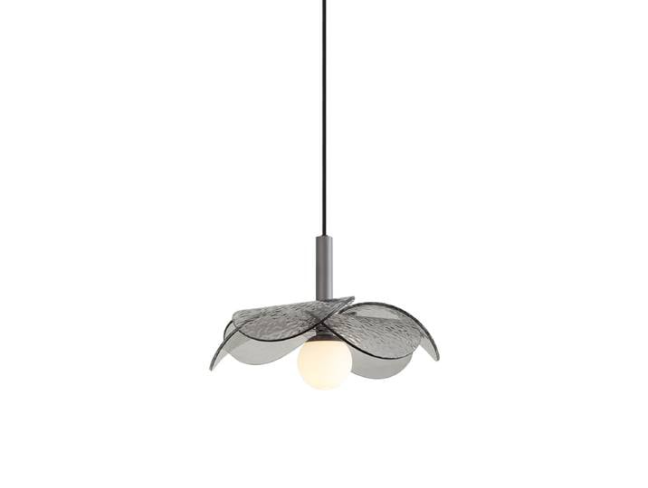 Suspension design argentée avec verre fumé - Kemner