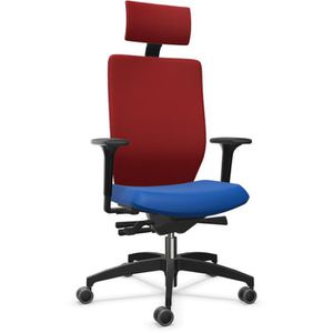 Dauphin Bürostuhl Stilo ES operator, ST 6895, rot / blau, Stoff, mit Kopfstütze, bis 125 kg