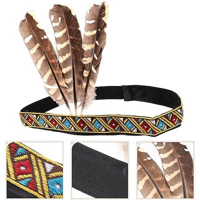 Karneval, afrikanische Trommel-Kopfbedeckung, indisches Stirnband, Fasanenschwanz-Kopfbedeckung, handgefertigt, Weihnachtszubehör, Schmuck, Geburtstags-Requisiten