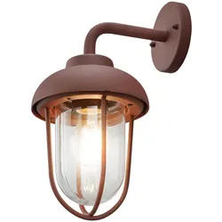 LED Außenleuchte Wandlampe Vintage Garten Lampe Laterne in rostfarben, Metall, 7W 806 lm warmweiß, BxH 16x33 cm, Terrasse
