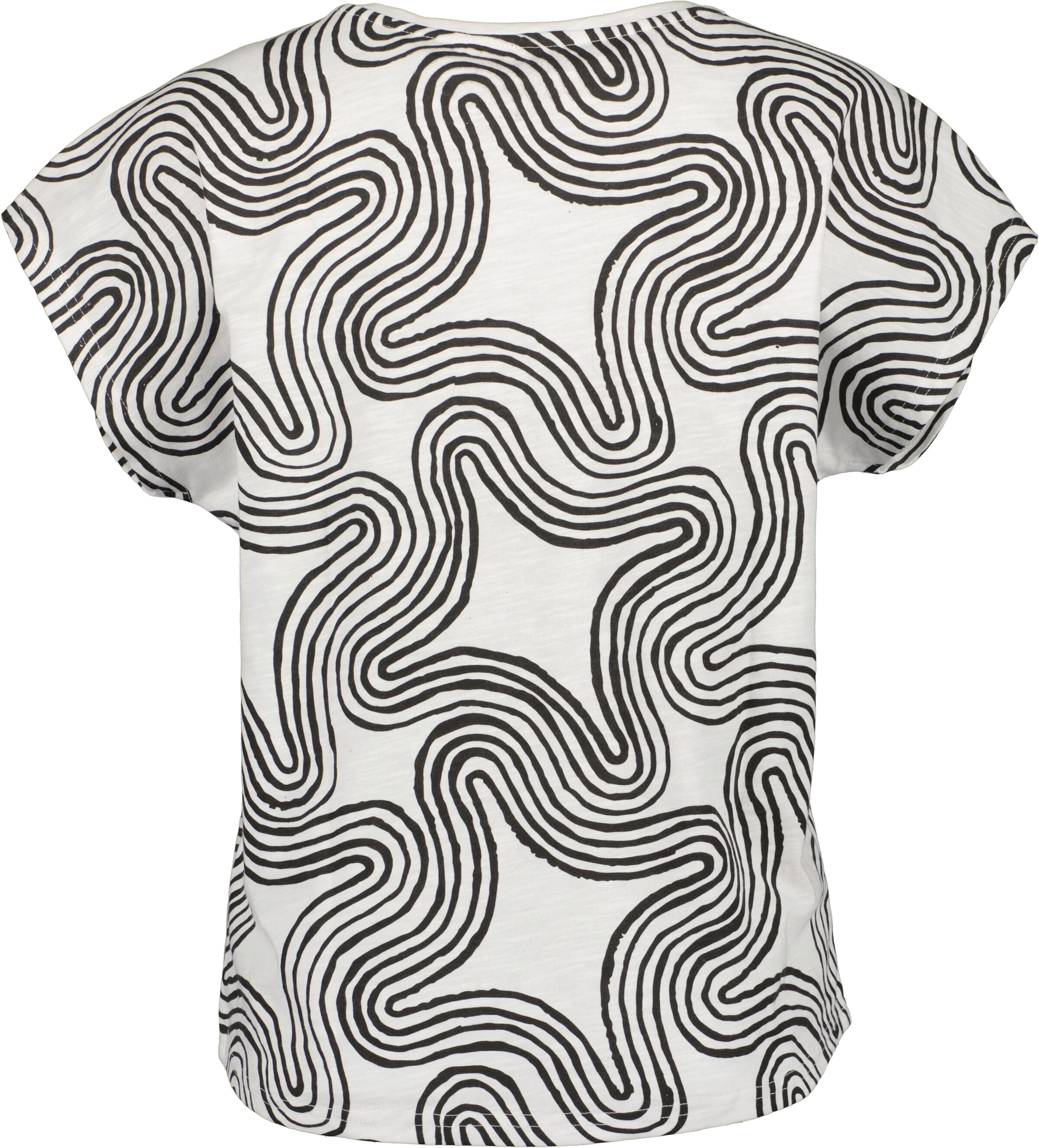 T-Shirt BLUE SEVEN "T-Shirt", Damen, Gr. 44, schwarz-weiß (9990, schwarz), 65% Baumwolle, 35% Polyester, normal, Rundhals, Shirts T-Shirt