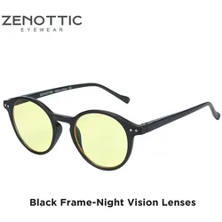 Runde polarisierte Retro-Sonnenbrille - ZENOTTIC Night Vision Lenses