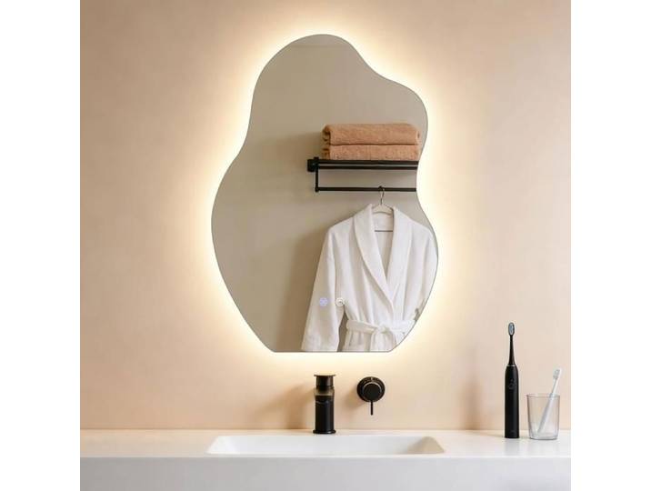 Homefire Miroir de salle de bain en forme de nuage avec éclairage LED 50 x 70 cm