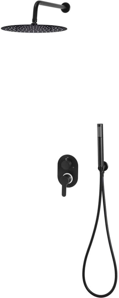 Belfry Bathroom Romriell Rain Dual Shower Head with Adjustable Water Flow Matte Black