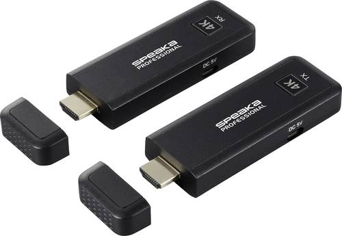 SpeaKa Professional SP-TR-450 HDMI-Funkübertragung (Set) 50m 2.4GHz, 5GHz 3840 x 2160 Pixel integrierte LED-Anzeige