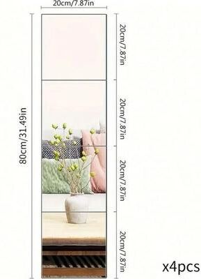 Inspired Finds Self Adhesive Acrylic Mirror Wall Stickers 4pcs 8 X 8 In