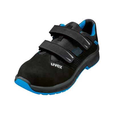 Sicherheitsschuh UVEX "2 trend Sandale" Gr. 44, schwarz (schwarz, blau), 44, Obermaterial: 100% Textilmaterial TEXMAT., Schuhe