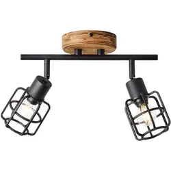 Brilliant, Deckenstrahler, Plafondspot Gwen E14 max 2x40W - Hout/Zwart (E14)