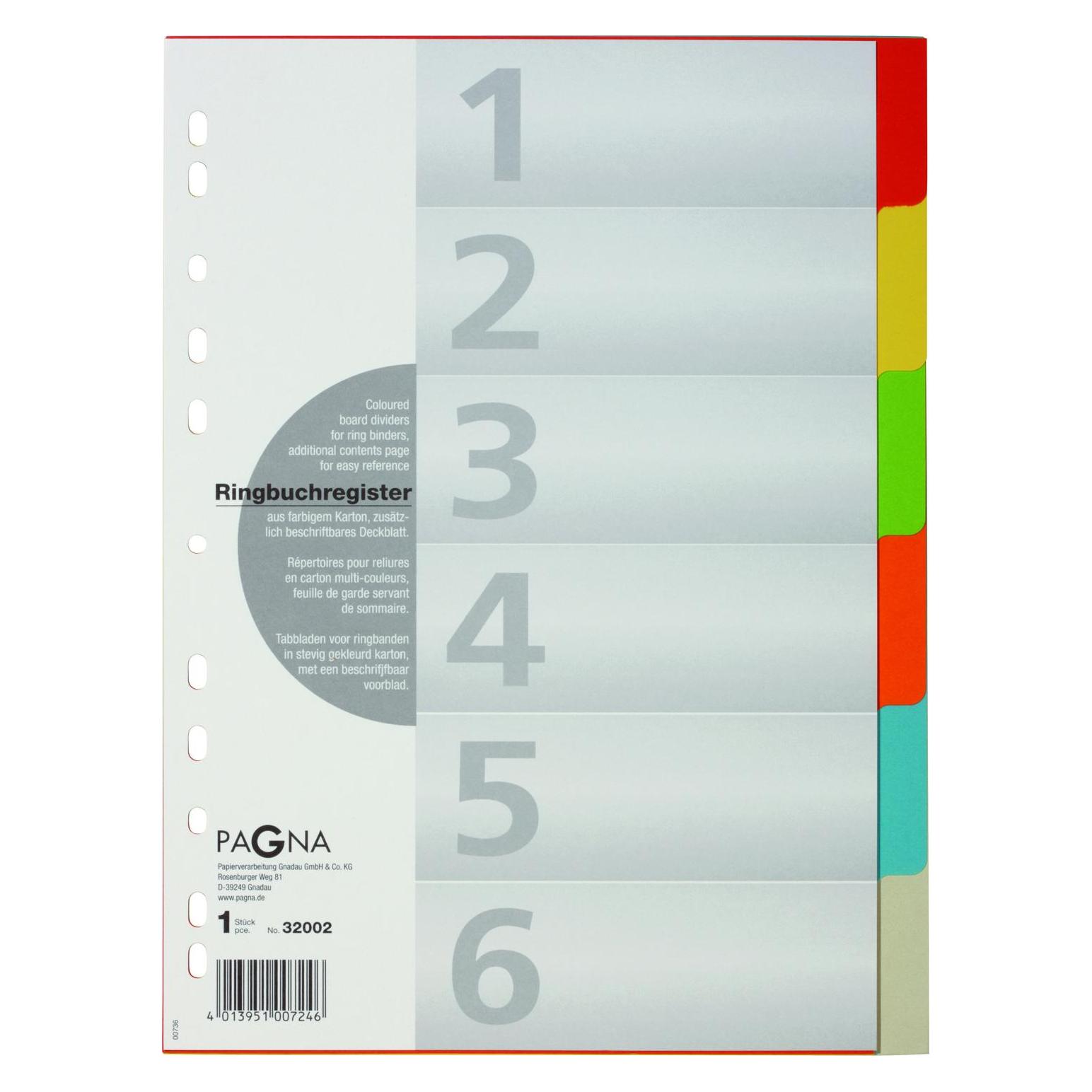 Pagna Karton-Register für A4 - farbig (32002-20)
