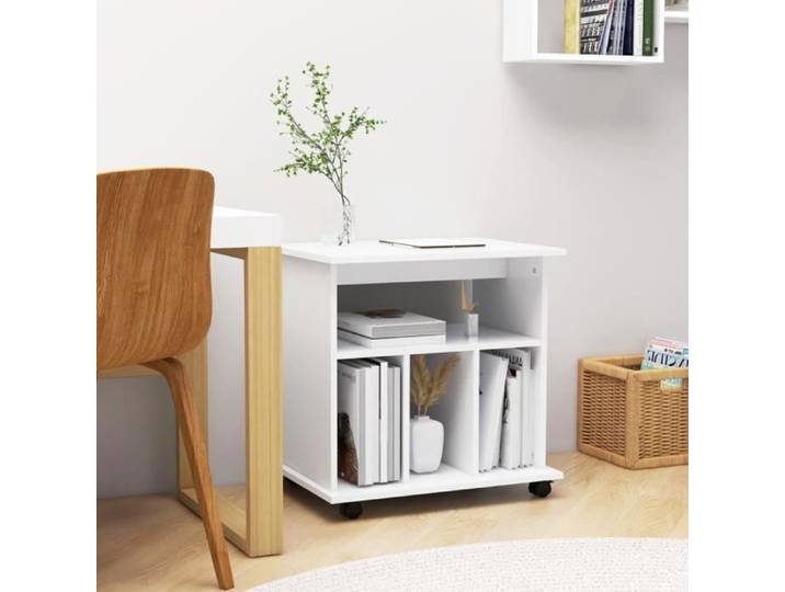 Armoire à roulettes Blanc 60x45x60 cm Aggloméré