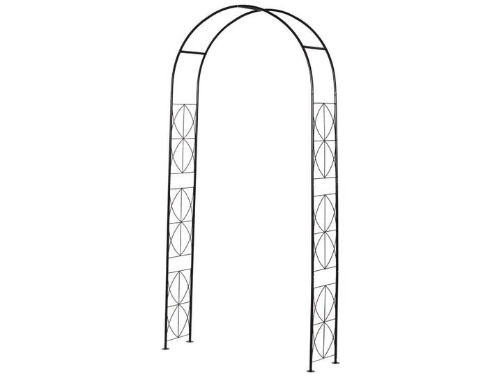 ComfortXL Rosenbogen De-10717 Rankhilfe für Kletterpflanzen Schwarz, Metall, 30x230x114 cm, Dekoration, Gartendeko