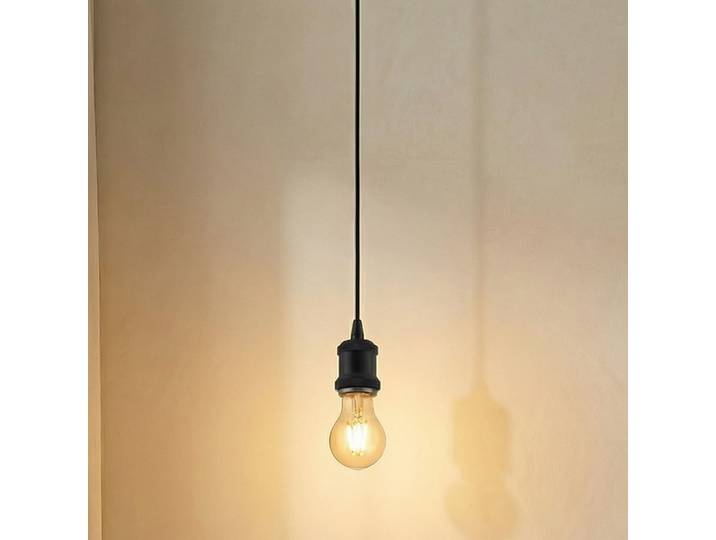 Hattie Pendelleuchte, Fassung E27, Ø 5 cm, E27, schwarz, Metall - Lindby - Esszimmer - Modern - Aluminium - Einflammig