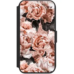 Nivocase Klapphülle für Apple iPhone 7 Handyhülle aus Kunst Leder NIVOflip schwarz Blume Rose Vintage (Apple iPhone 7), Smartphone Hülle, Schwarz