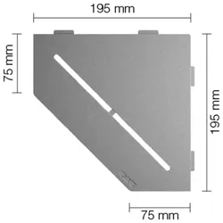 Schlüter Systems SHELF-E-S2 Wand-Ablagesystem Pure Aluminium TSG - strukturbeschichtet grau Höhe: 195 mm Breite: 195 mm