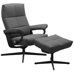 Stressless Sessel mit Hocker David Cross Leder Grau Batick Grey L (Large)